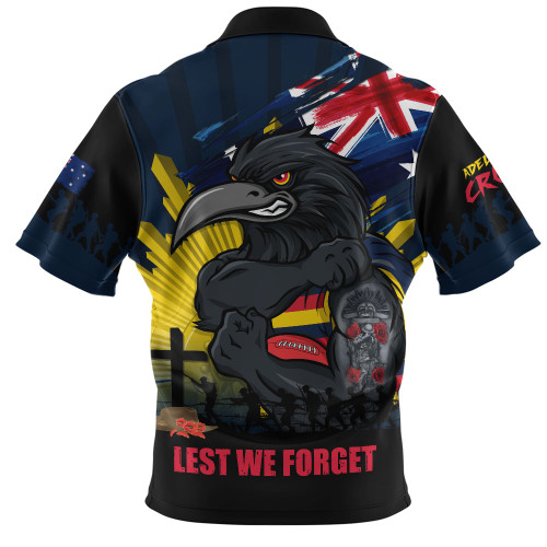 Adelaide Crows Zip Polo Shirt ANZAC Day Honour And Football Legacy