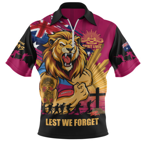 Brisbane Lions Zip Polo Shirt ANZAC Day Honour And Football Legacy