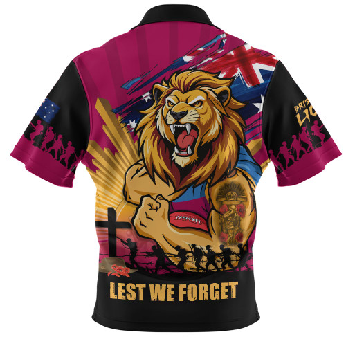 Brisbane Lions Zip Polo Shirt ANZAC Day Honour And Football Legacy