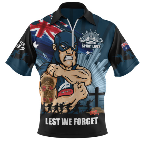 Carlton Zip Polo Shirt ANZAC Day Honour And Football Legacy