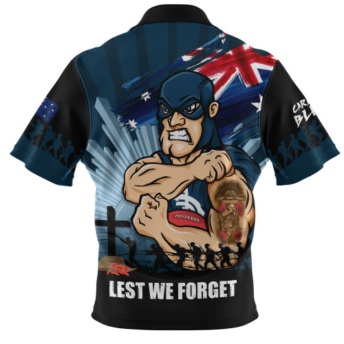Carlton Zip Polo Shirt ANZAC Day Honour And Football Legacy