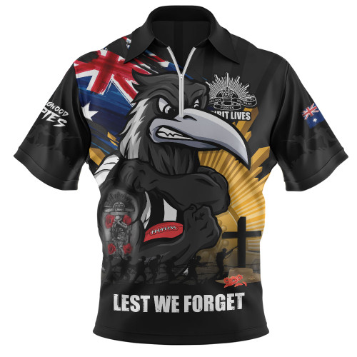 Collingwood Zip Polo Shirt ANZAC Day Honour And Football Legacy
