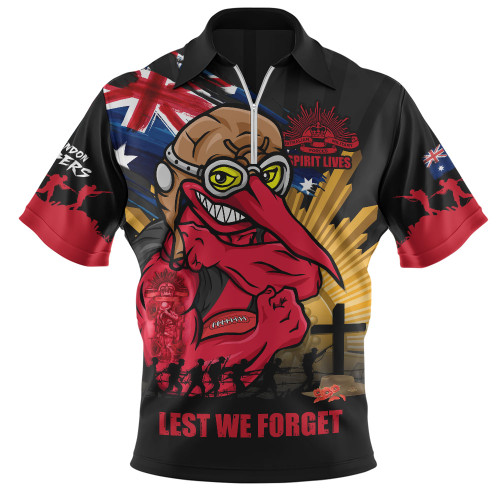 Essendon Zip Polo Shirt ANZAC Day Honour And Football Legacy