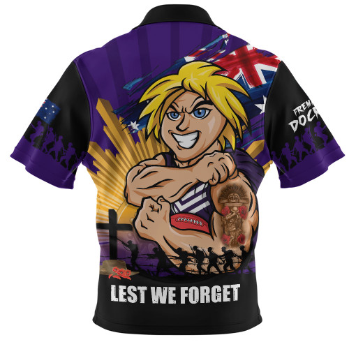 Fremantle Zip Polo Shirt ANZAC Day Honour And Football Legacy