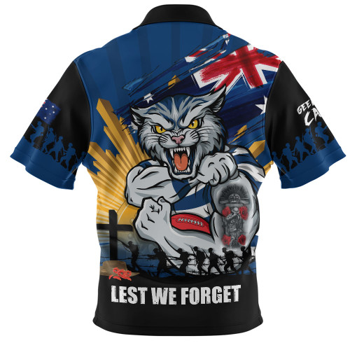 Geelong Cats Zip Polo Shirt ANZAC Day Honour And Football Legacy