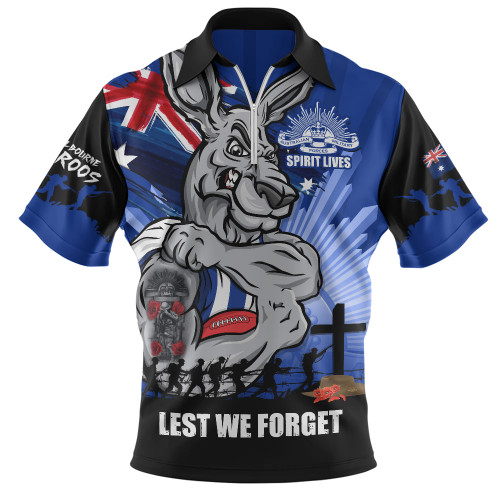 North Melbourne Zip Polo Shirt ANZAC Day Honour And Football Legacy