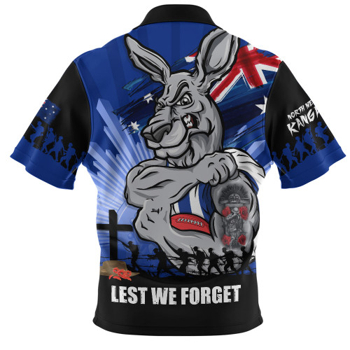 North Melbourne Zip Polo Shirt ANZAC Day Honour And Football Legacy