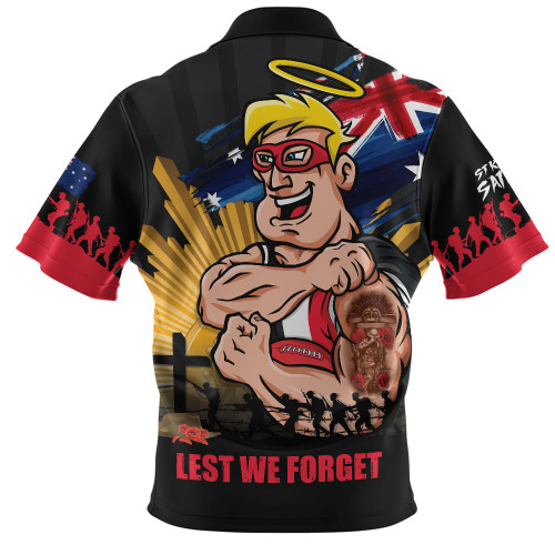 St Kilda Zip Polo Shirt ANZAC Day Honour And Football Legacy