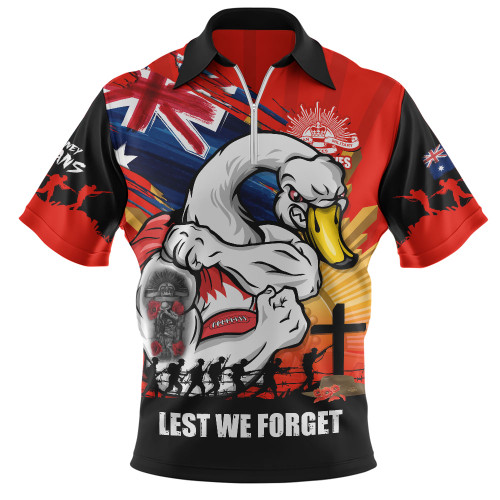 Sydney Swans Zip Polo Shirt ANZAC Day Honour And Football Legacy