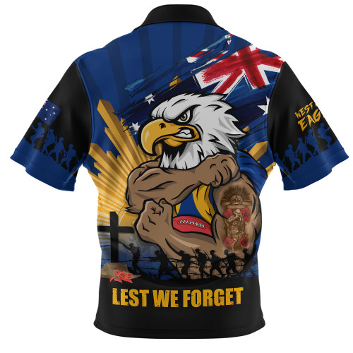 West Coast Eagles Zip Polo Shirt ANZAC Day Honour And Football Legacy