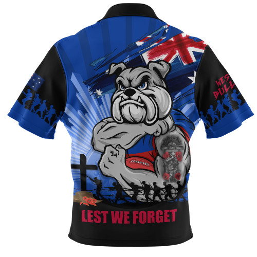 Western Bulldogs Zip Polo Shirt ANZAC Day Honour And Football Legacy