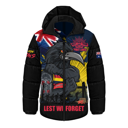 Adelaide Crows Hooded Padded Jacket ANZAC Day Honour And Football Legacy