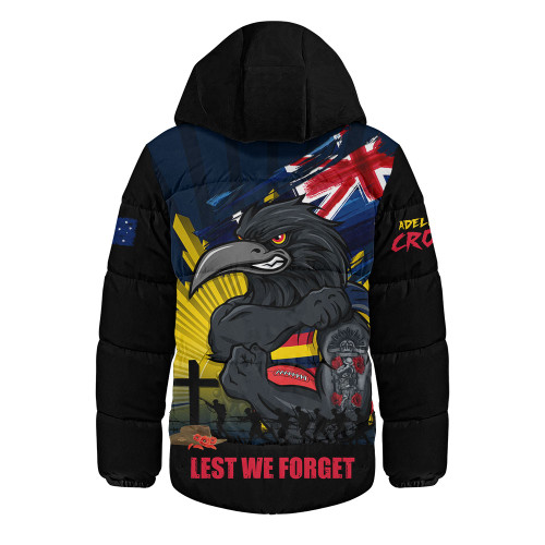 Adelaide Crows Hooded Padded Jacket ANZAC Day Honour And Football Legacy