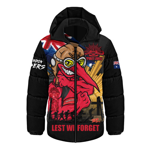 Essendon Hooded Padded Jacket ANZAC Day Honour And Football Legacy