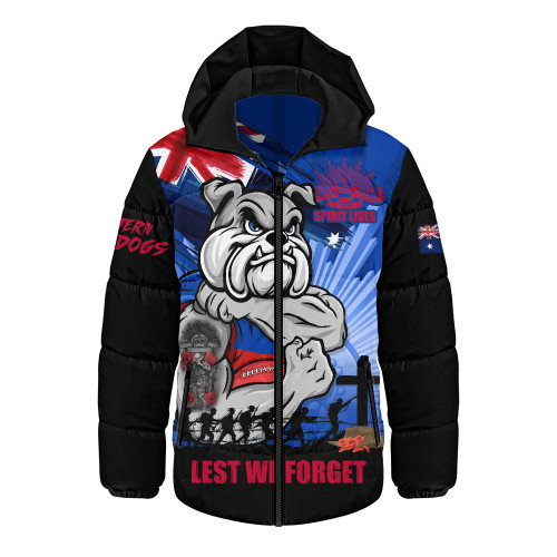 Western Bulldogs Hooded Padded Jacket ANZAC Day Honour And Football Legacy