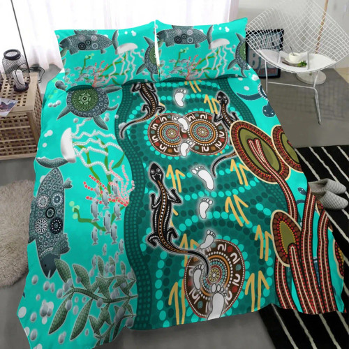 Australia Aboriginal Bedding Set - Aboriginal Sea and Life Australia Aboriginal Bedding Set - Aboriginal Sea and Life