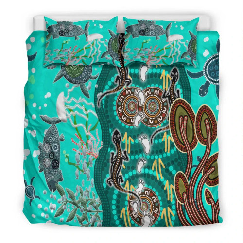 Australia Aboriginal Bedding Set - Aboriginal Sea and Life Australia Aboriginal Bedding Set - Aboriginal Sea and Life