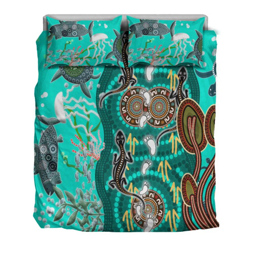 Australia Aboriginal Bedding Set - Aboriginal Sea and Life Australia Aboriginal Bedding Set - Aboriginal Sea and Life