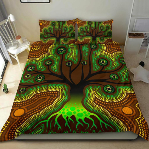 Australia Aboriginal Bedding Set - Tree Dot Painting Art