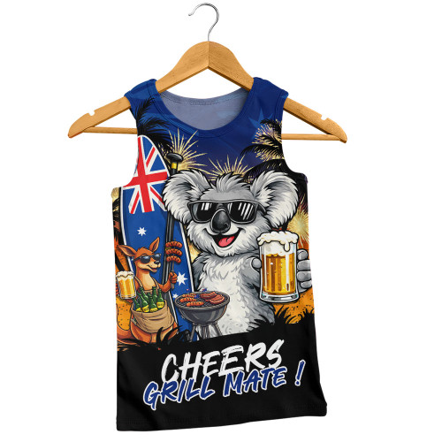 Australia Men Singlet Australia Day Coastal BBQ Beer Summer Vibes
