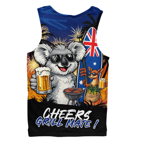 Australia Men Singlet Australia Day Coastal BBQ Beer Summer Vibes