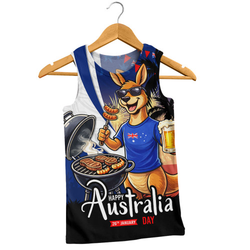 Australia Men Singlet Australia Day Kangaroo Summer Fest Celebration