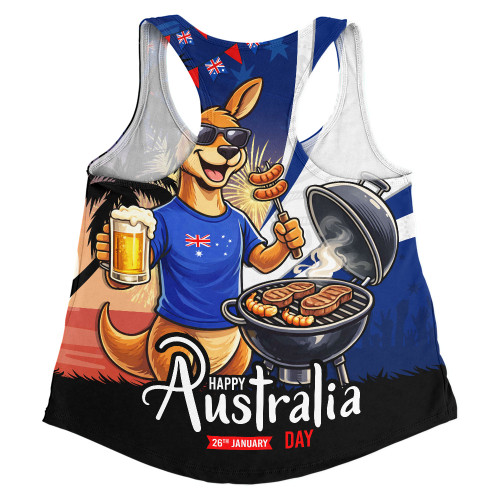 Australia Women Racerback Singlet Australia Day Kangaroo Summer Fest Celebration