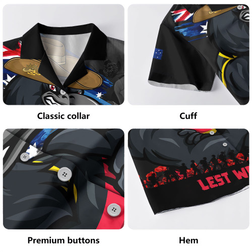 Adelaide Crows Hawaiian Shirt ANZAC Inspired Football Fan Memorial Design