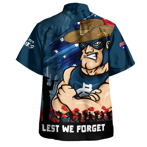 Carlton Hawaiian Shirt ANZAC Inspired Football Fan Memorial Design