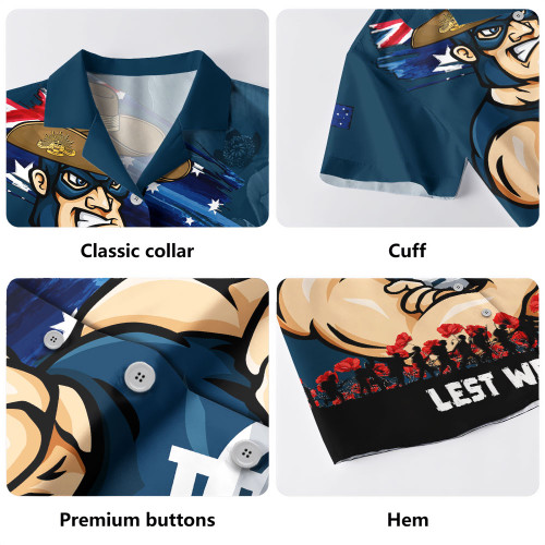 Carlton Hawaiian Shirt ANZAC Inspired Football Fan Memorial Design