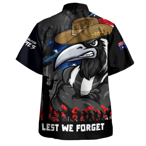 Collingwood Hawaiian Shirt ANZAC Inspired Football Fan Memorial Design