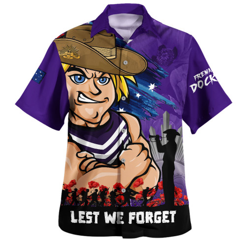 Fremantle Hawaiian Shirt ANZAC Inspired Football Fan Memorial Design