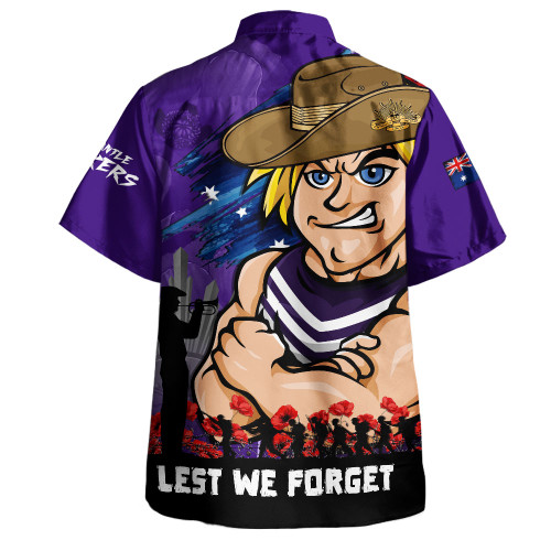 Fremantle Hawaiian Shirt ANZAC Inspired Football Fan Memorial Design