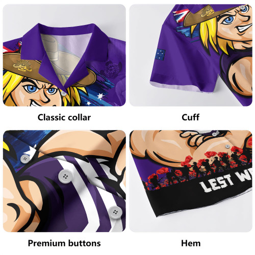 Fremantle Hawaiian Shirt ANZAC Inspired Football Fan Memorial Design