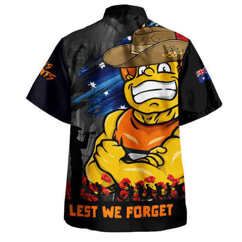 GWS GIANTS Hawaiian Shirt ANZAC Inspired Football Fan Memorial Design