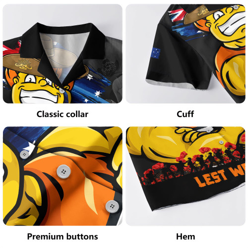 GWS GIANTS Hawaiian Shirt ANZAC Inspired Football Fan Memorial Design