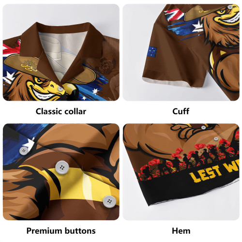 Hawthorn Hawaiian Shirt ANZAC Inspired Football Fan Memorial Design