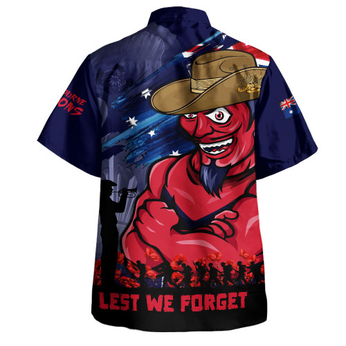 Melbourne Hawaiian Shirt ANZAC Inspired Football Fan Memorial Design