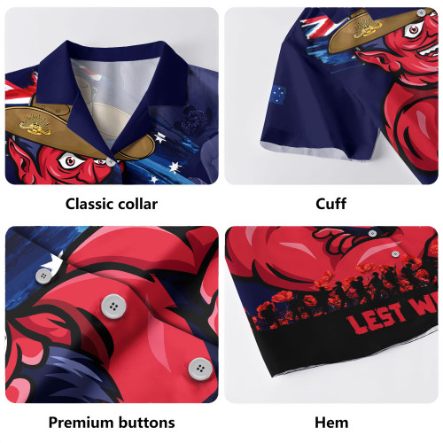 Melbourne Hawaiian Shirt ANZAC Inspired Football Fan Memorial Design