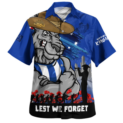 North Melbourne Hawaiian Shirt ANZAC Inspired Football Fan Memorial Design