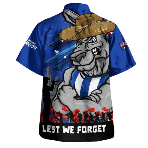 North Melbourne Hawaiian Shirt ANZAC Inspired Football Fan Memorial Design