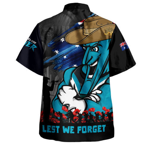 Port Adelaide Hawaiian Shirt ANZAC Inspired Football Fan Memorial Design