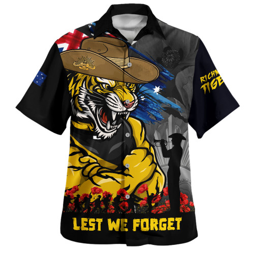 Richmond Hawaiian Shirt ANZAC Inspired Football Fan Memorial Design