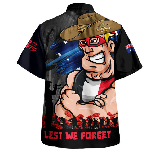 St Kilda Hawaiian Shirt ANZAC Inspired Football Fan Memorial Design