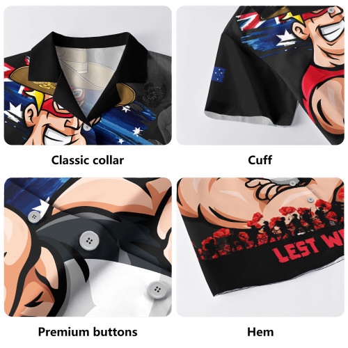 St Kilda Hawaiian Shirt ANZAC Inspired Football Fan Memorial Design