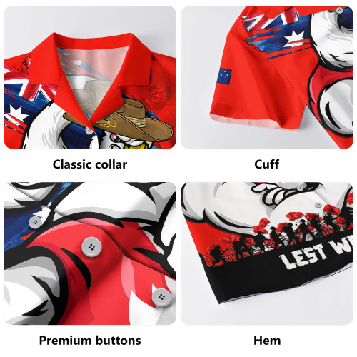 Sydney Swans Hawaiian Shirt ANZAC Inspired Football Fan Memorial Design
