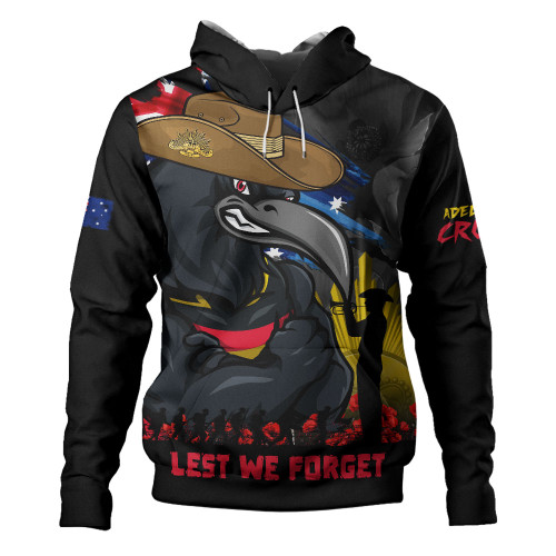 Adelaide Crows Hoodie ANZAC Inspired Football Fan Memorial Design