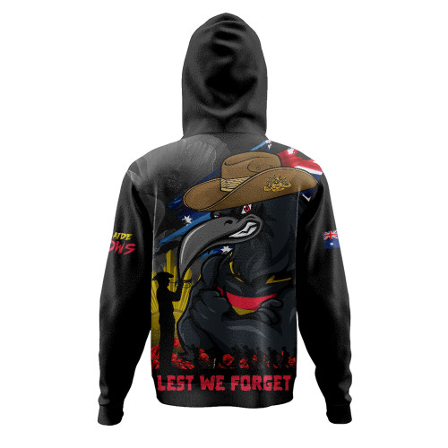 Adelaide Crows Hoodie ANZAC Inspired Football Fan Memorial Design