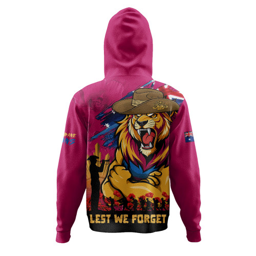 Brisbane Lions Hoodie ANZAC Inspired Football Fan Memorial Design