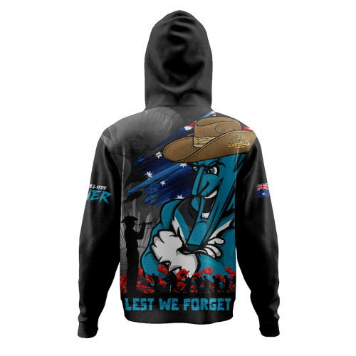 Port Adelaide Hoodie ANZAC Inspired Football Fan Memorial Design